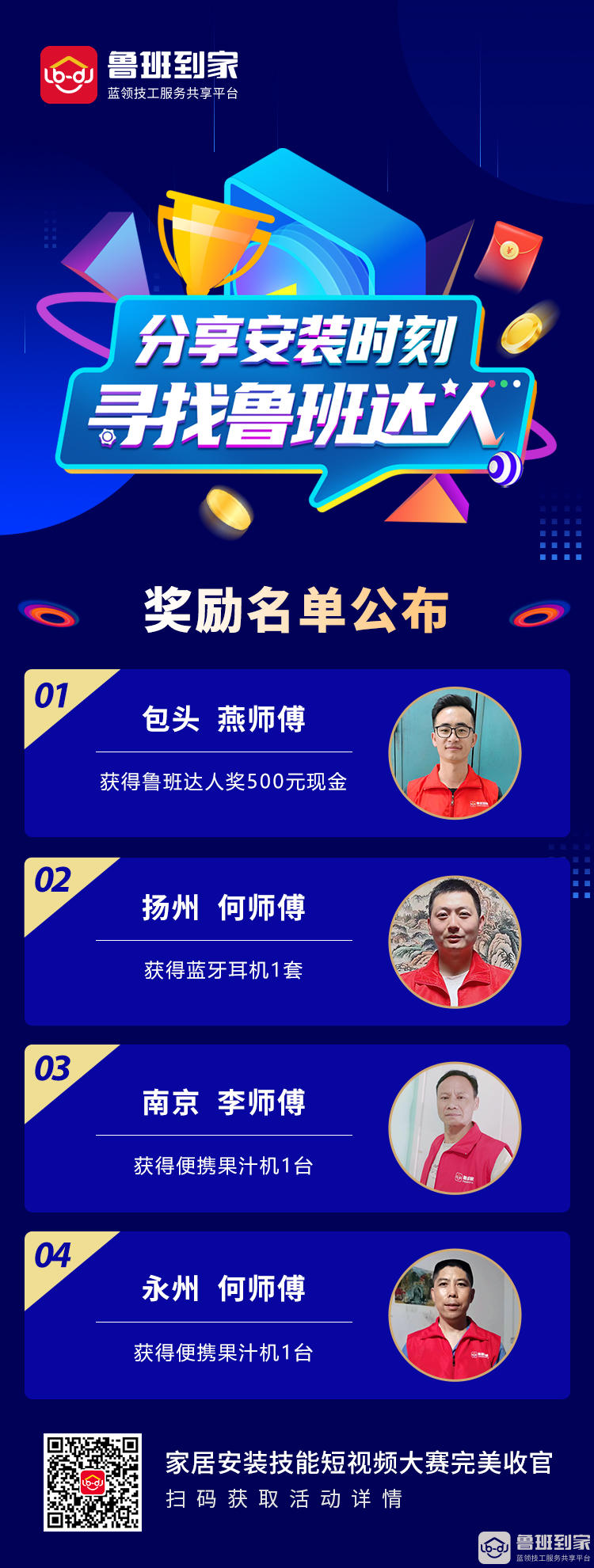 鲁班到家“寻找鲁班达人”短视频大赛圆满落幕，获奖名单出炉